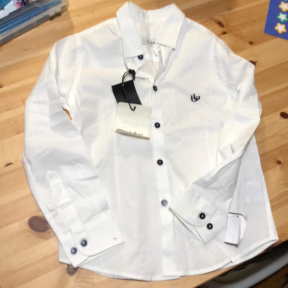 New Italian Byblos white collar dress shirt